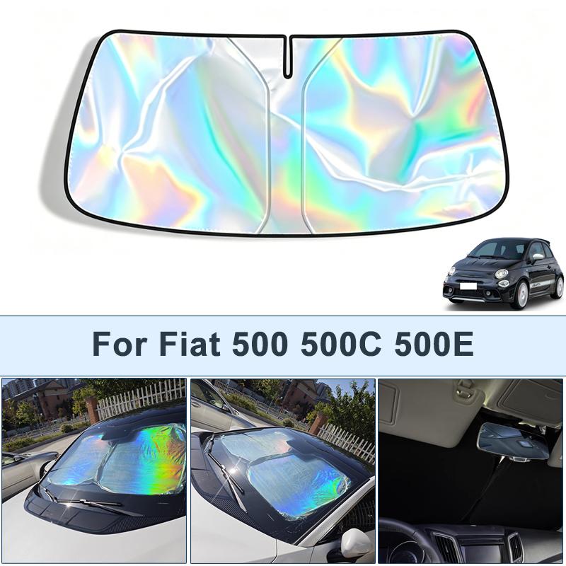 Foldable Front Windshield Sun Shade For Fiat 500 500C 500E UV Reflective Sun Protection Cover Car Interior Accessories