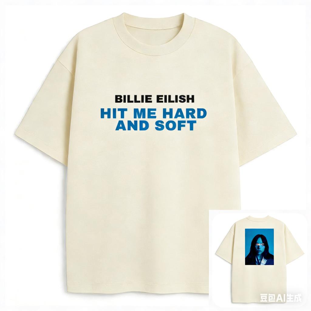 Billie Eilish HIT ME HARD AND SOFT Tshirt Unisex and Women Summer Cotton Clothing Casual Fashion Round Neck Short Sleeved Tee