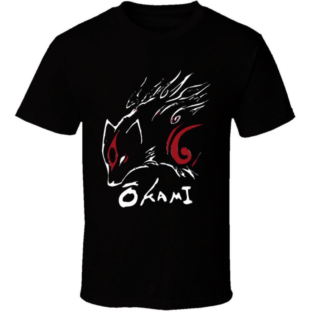 Okami Japanese Lore Wolf Video Game T Shirt Classic Patterns Printed Tshirt Men Crewneck Cotton Short Sleeve Daily Life Tee Top