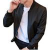 Men's Korean Style Solid Color Baseball Jacket for Autumn