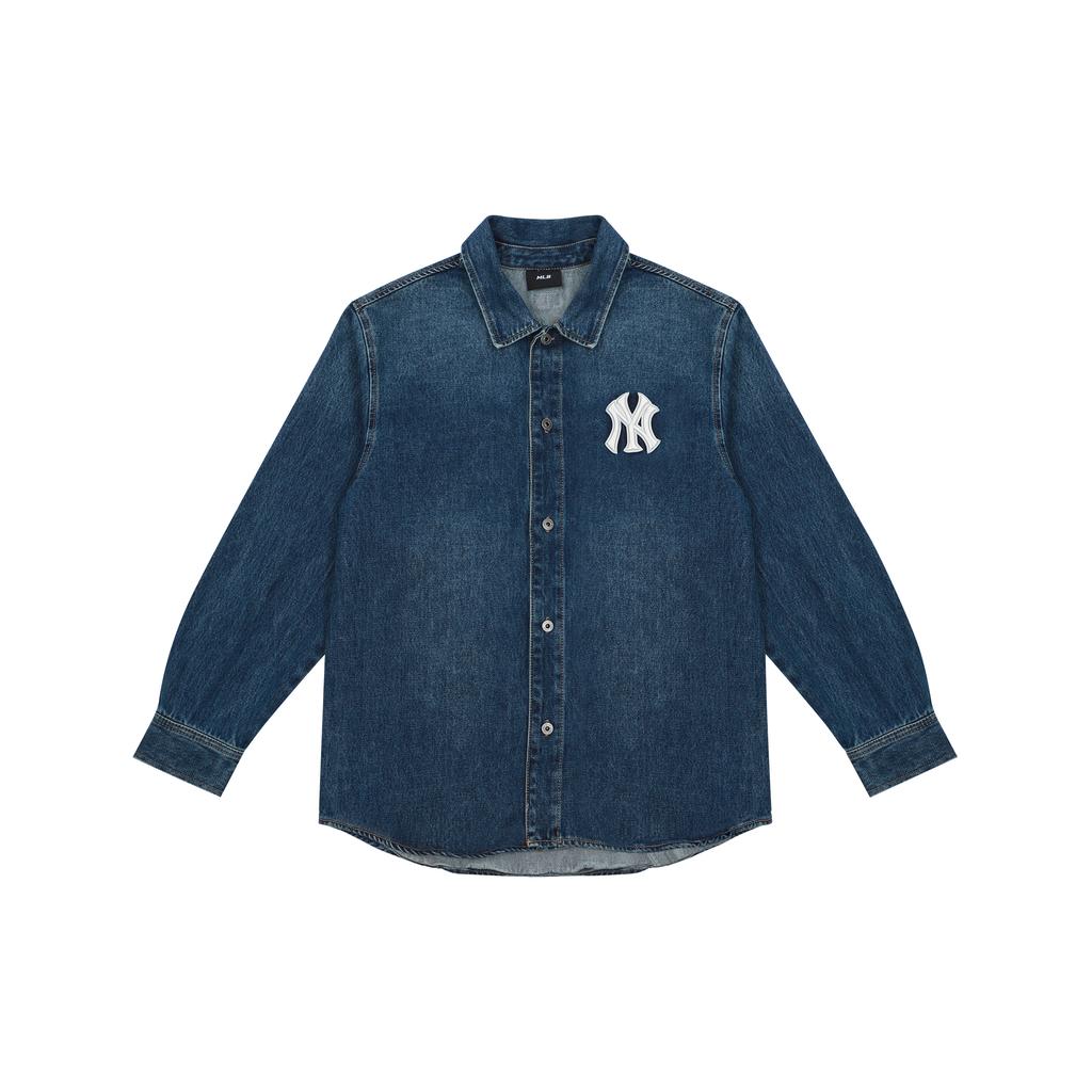 New MLB Old Flower Shirts Unisex Blue 3AWSN1014-50BLS