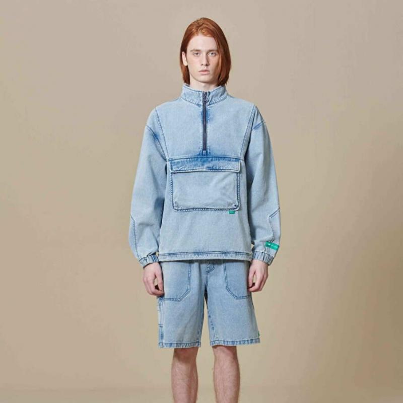 Unisex Denim Anorak  Light Blue 