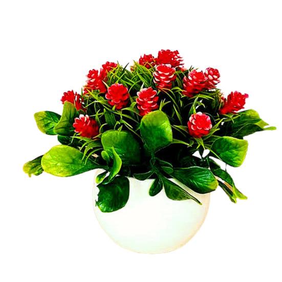 1 Set Artificial Bonsai Non-fading Practical Plastic Simulation Pine Cone Plants for Decorating