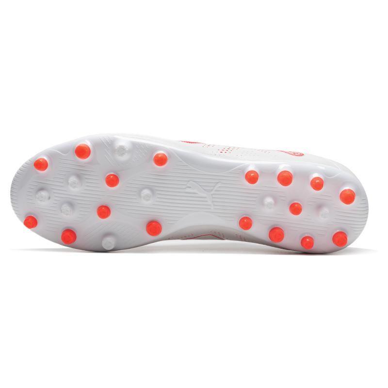Puma Future Play Round Toe Comfortable Mg (Rubber Short Stud) Soccer Shoes Men Soccer Shoes White Red 107380-01