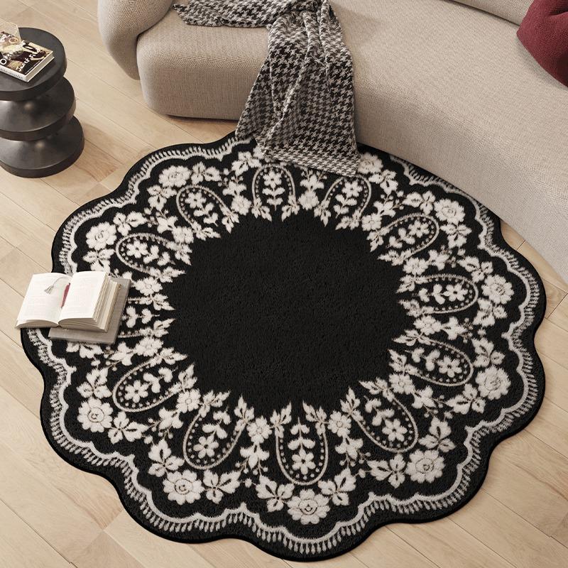 Special-shaped Living Room Carpet French High-grade Coffee Table Leisure Area Soft Mat Study Bedroom Bedside Plush Rug Alfombra