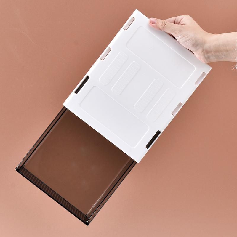 Abs Plastic Drawer Style Desk Organizer With Hidden Pen Holder For Students And Office Use
