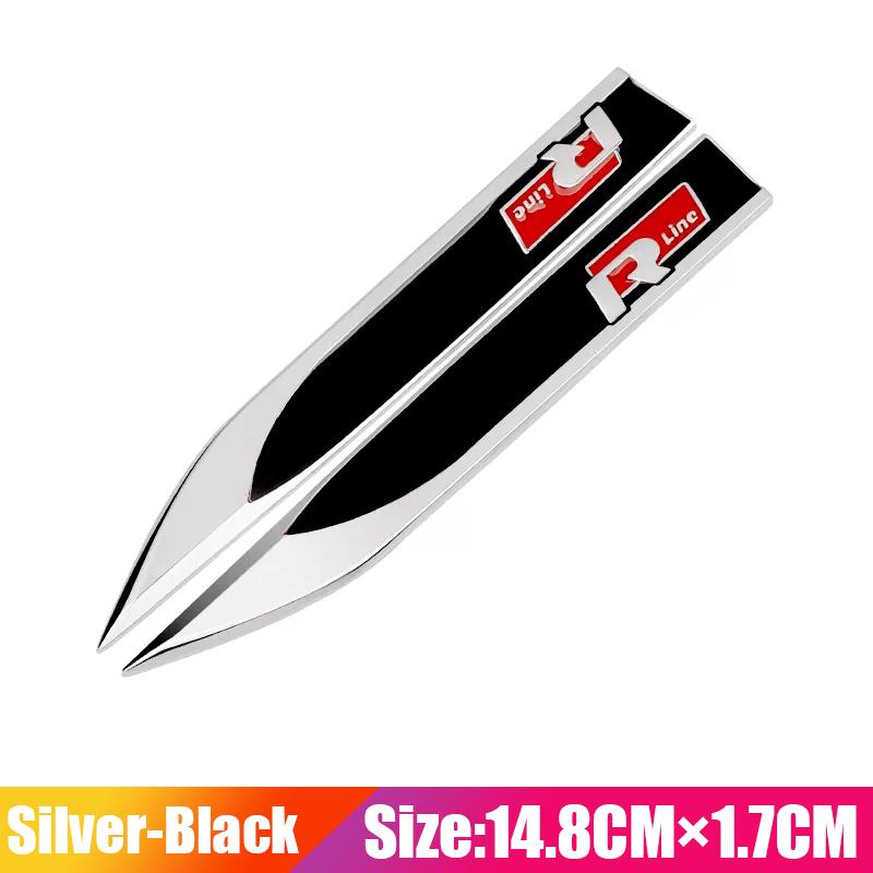 MPSGW1 2Pcs Car 3D Metal Side Badge Fender Emblem Body Stickers Accessorie For VW Golf Tiguan T-Roc Polo Passat ID.4 T-Cross ID.3 Taigo