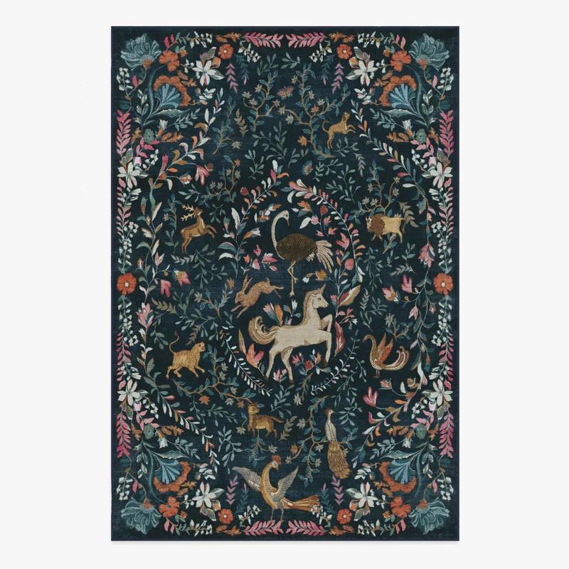 Living Room Carpet Large Size Bedroom Bedside Floor Mat Machine Washable Carpets Spring Flowers Plant Retro Home Decoration Rug