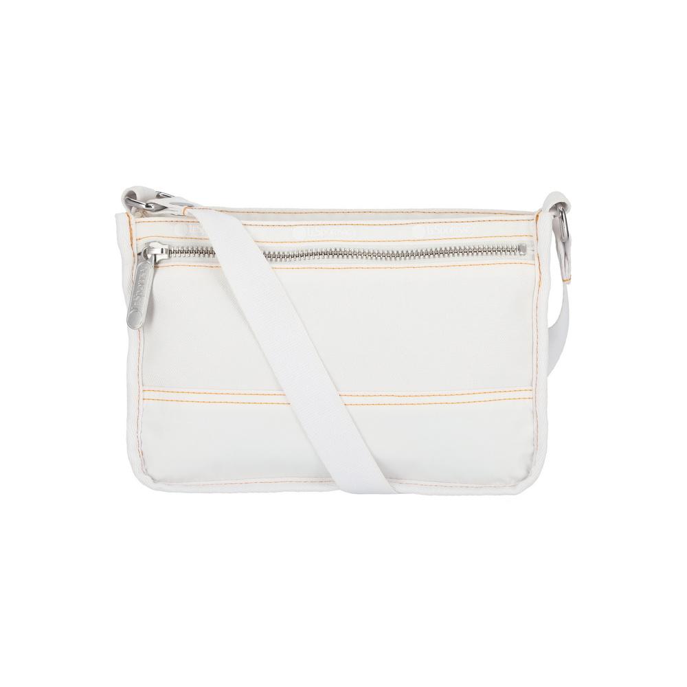 Lesportsac White Denim Small Zip Shoulder Bag [1513.La76]
