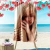 Sabrina Carpenter Melody  Print Beach Towel, Large Soft Quick Dry Towel for Beach Camping Swimming