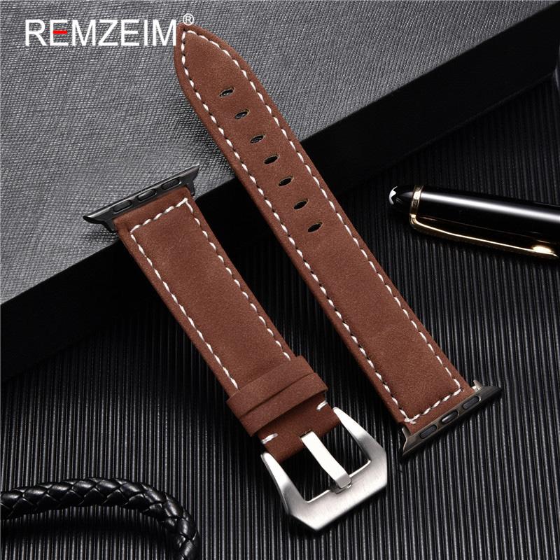 Leather Strap For Apple Watchband 41mm 42mm 38mm Watch Band 4 5 6 7 45mm 44mm 40mm iwatch Belt 3/2/1 Bracelet Black Blue Green