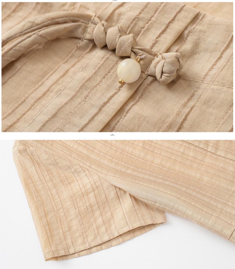 Tencel Kurzarm Oberteil im chinesischen Stil für Frauen mittleren Alters - 2025 Sommer Zweiteiler