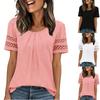 Dames Tops Korte Mouw Casual Blouses Ronde Hals T-shirts Zomer