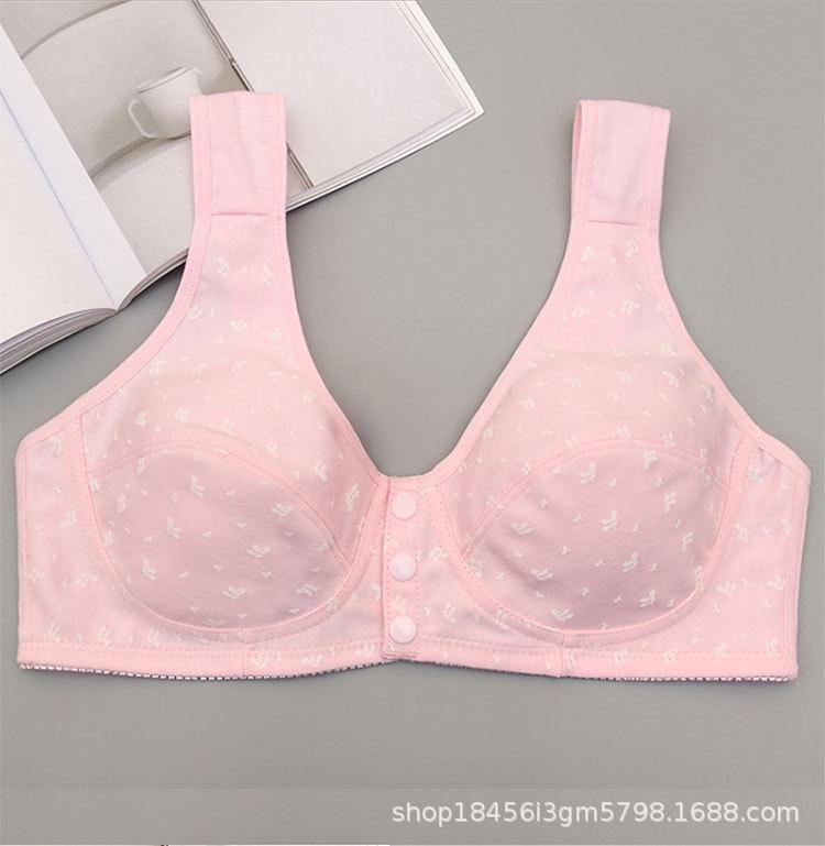 Large Size Front Opening Middle-Aged and Elderly Mother Bras with Front Buckle; No Steel Rings or Sponges.