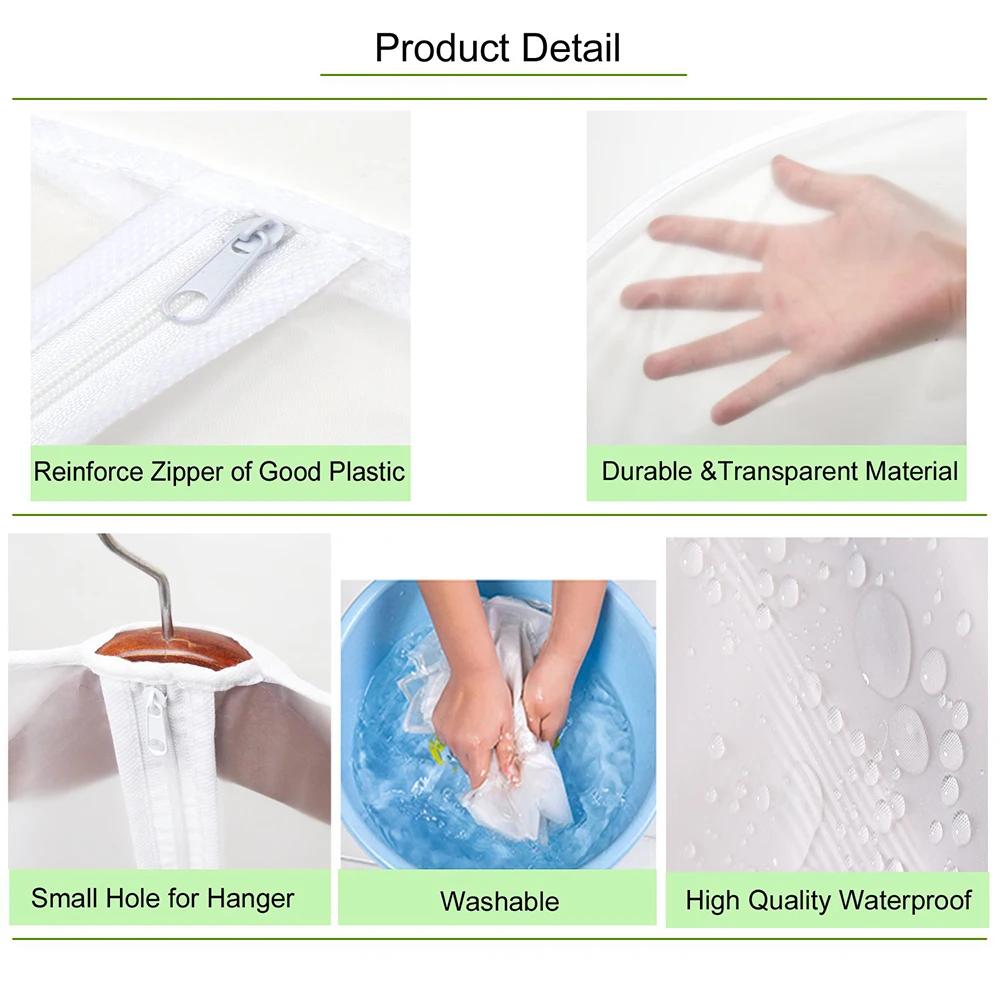 5 Stück/Set Transparente Kleiderhüllen Kleidersack Anzug Kleid Jacke Kleidung Mantel Staubdichte Schutzhülle Reisetasche Staubschutzhülle