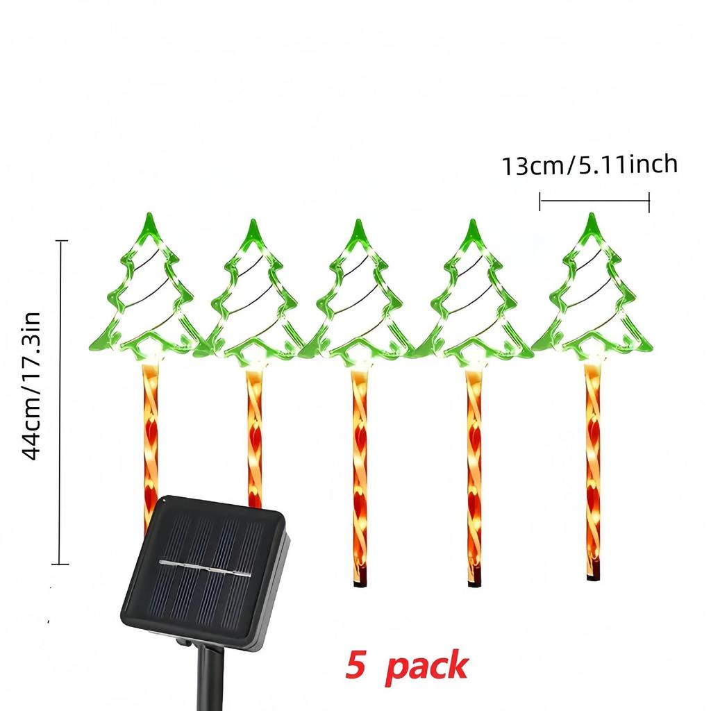 Solar-Powered Christmas Tree Lawn Light - Waterproof Ground Plug for Festive Decor