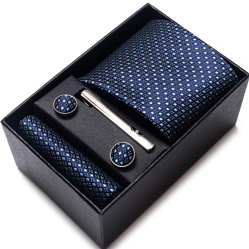 Gift Box Men'S 8Cm Tie Business Dress Jacquard Yarn Business Career Tie Set Men