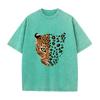 Vintage Purple Leopard Graphic T Shirt Animal Print Acid Wash Oversized Tee