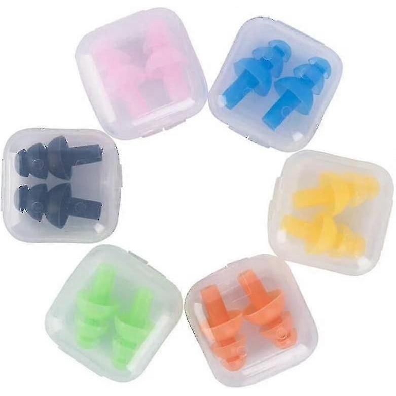 6 Pairs Gel Swimming Or Sleeping Ear Plugs With Separate Packing Case Soft