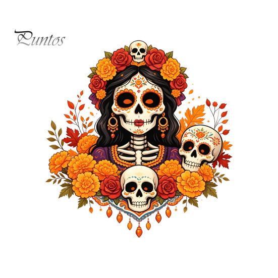 Festive Indoor Outdoor Window Art Day of The Dead Clings, Dia De Los Muertos Sticker, Colorful Decorative Film for Parties Sugar Skull with