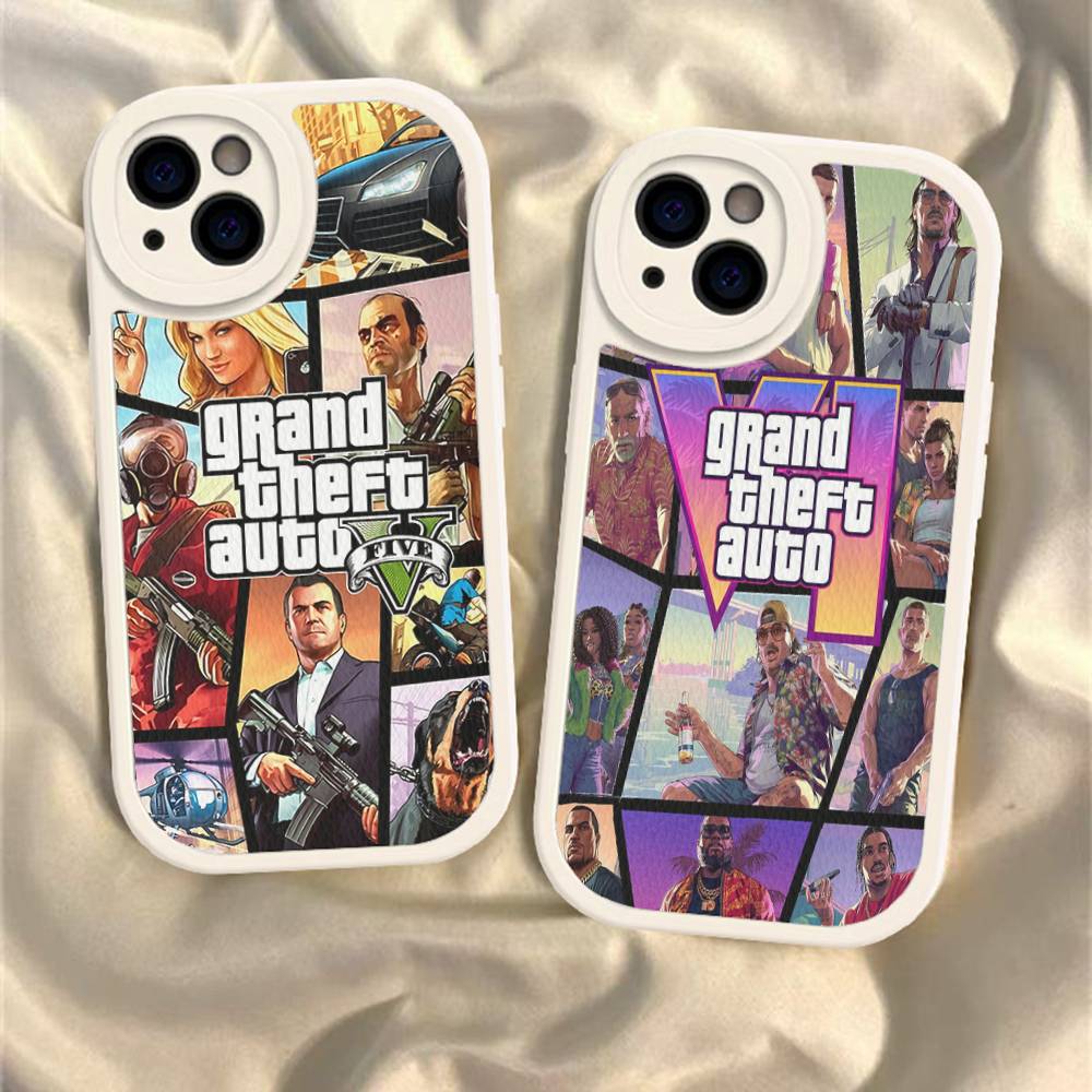 D-Decor T-Theft A-Auto G-GTA Joc Video Carcasă Telefon Piele Dură Pentru IPhone 14 13 16 Mini 15 14 11 12 Pro Max Plus Fundas