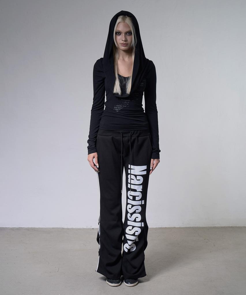 FANCY CLUB Drape Hoodie Long Sleeve (Black) F26Zb521