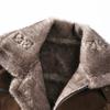 Herren Plus Size Leder- und Pelz-Reversjacke - Herbst/Winter Kollektion