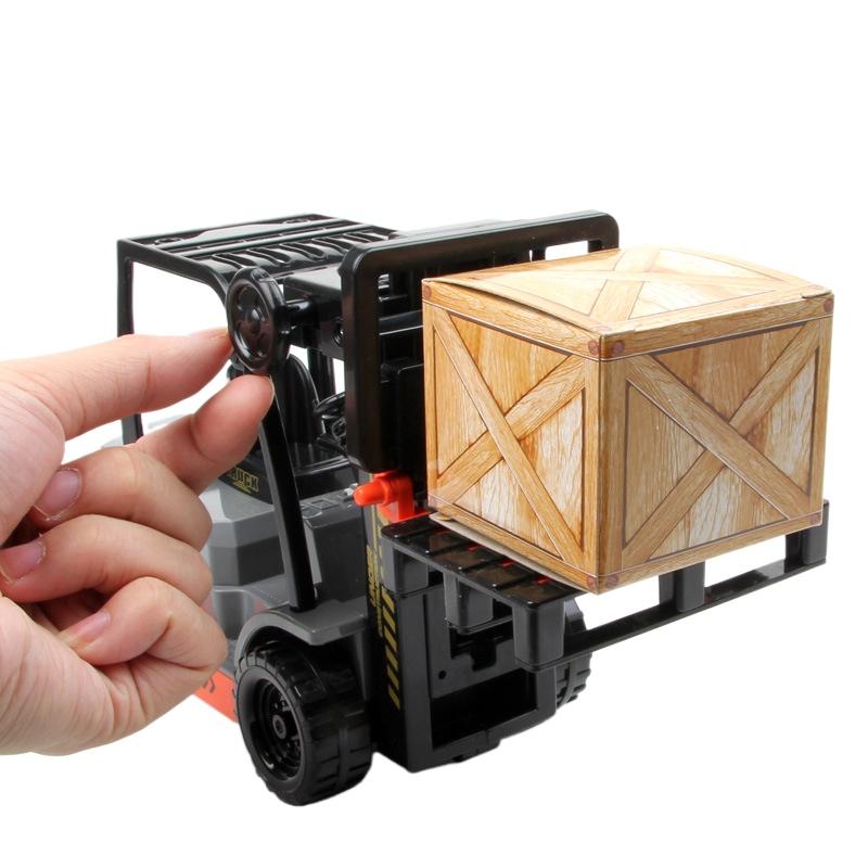 Bau-LKW-Gabelstapler-Modell-Simulation, verdicktes, sturzfestes Kinder-Trägheitsauto-Spielzeug mit Fracht-Jungen-Geschenk