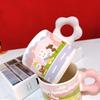 Cute Creative Rabbit Spring Outing Water Cup Drawing Handle Cartoon Ceramic Cup Mug