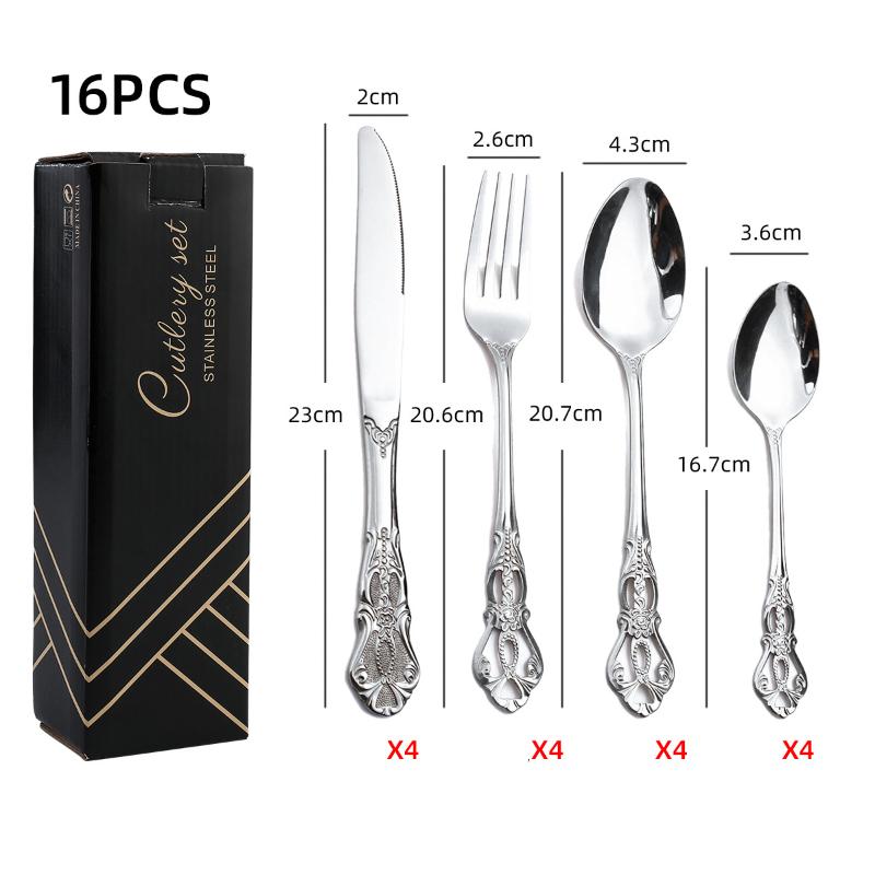HANYANG Knife & Fork Set 304 Stainless Steel Cutlery Knife, Fork & Spoon Gift Set