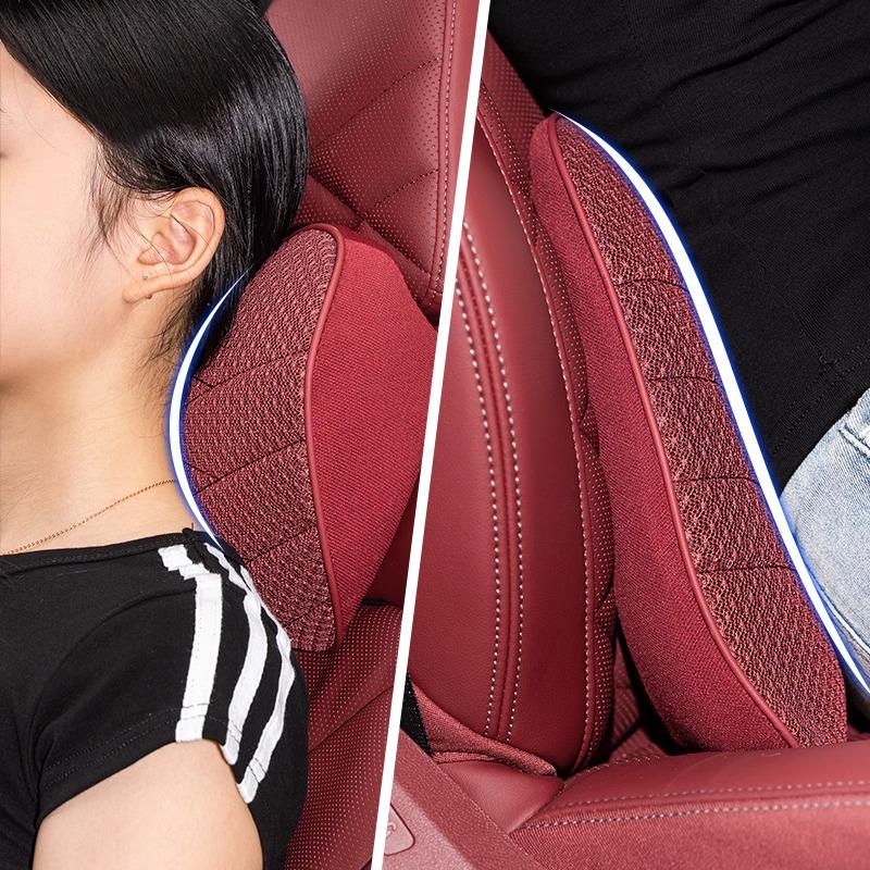 Changan Deepal Vehicle Headrest & Backrest Set: Neck Pillow & Waist Cushion for SL03/S7, Ice Silk Seat Cushion.