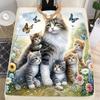 Katzenmalerei Flanelldecke Weiche Warme Überwurfdecke Home Mittagspause Decke für Couch Sofa Büro Bett Reise Mode Geschenk