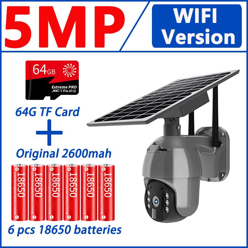 4G SIM Card WIFI Solar Battery PTZ 3MP/5MP Outdoor Waterproof PIR Alarm Motion Detection P2P CCTV Camera