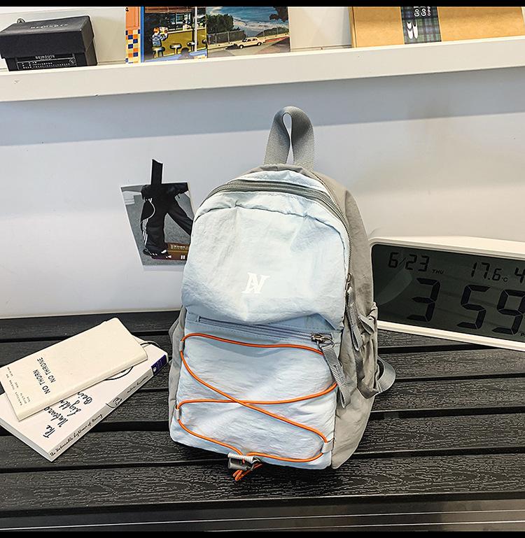 School Bag New Outdoor Backpack Contrasting Color Mountaineering Bag Picnic Retro School Bag Lightweight Travel Bag Sports Hiking Small Backpack