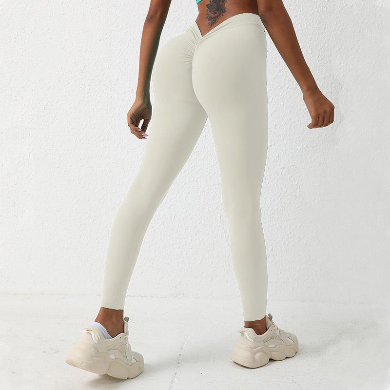 Women's 2025 High Waist V-Cut Yoga Pants - Hip Lift & Nude Feel Fitness Apparel