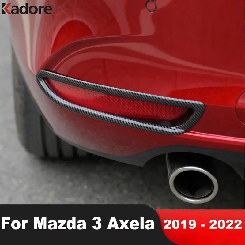 For Mazda 3 Axela -   2024 2025 Carbon Car Rear Fog Light Lamp Cover Trim Tail Foglight Bezel Trims Accessories
