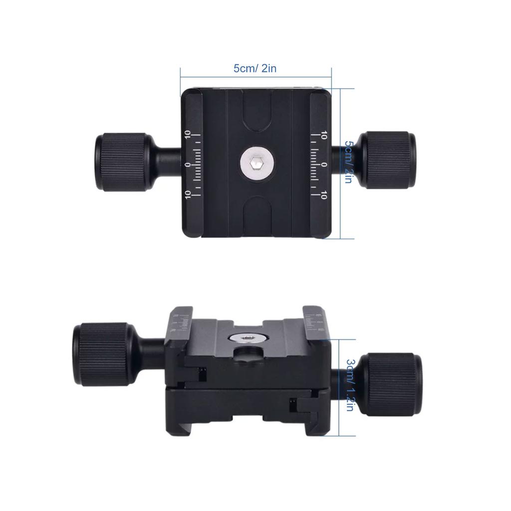 Bidirectional Clamps Quick Release Pate 50mm Aluminum Alloy Twin Double Duplex Clamp