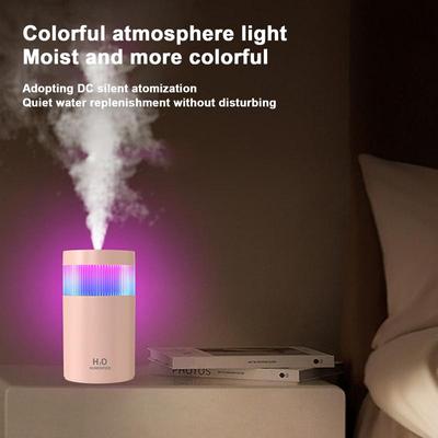 Quiet Air Humidifier Portable Humidifier 300ML Rechargeable Auto Shut-Off Humidifiers With Colorful Lights For Sleeping Relaxing