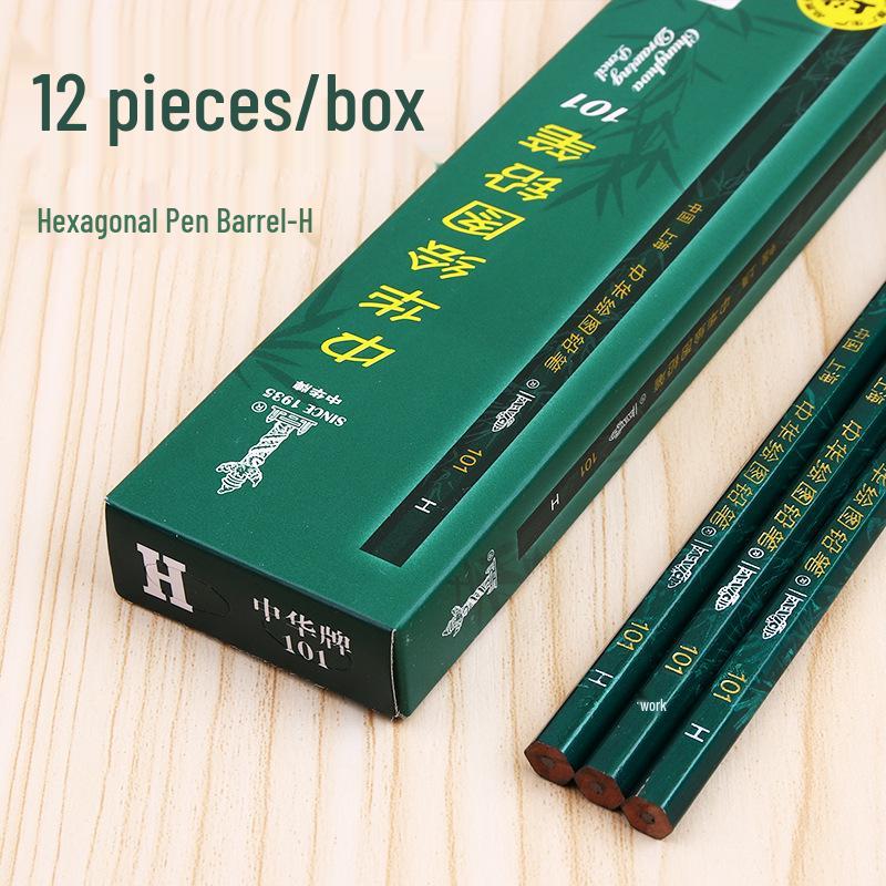 China Brand Pencil 101 - Authenticity-Verified Drawing & Sketching Pencils (2B, 3B, 4B, 5B, 6B, 8B) 12 Green Barrels