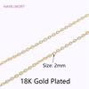 2.0MM Bulk Metal Chains 18K Gold Plated Brass O Shape Thin Chains For Jewelry Making DIY Necklace Bracelet Accessories Wholesale