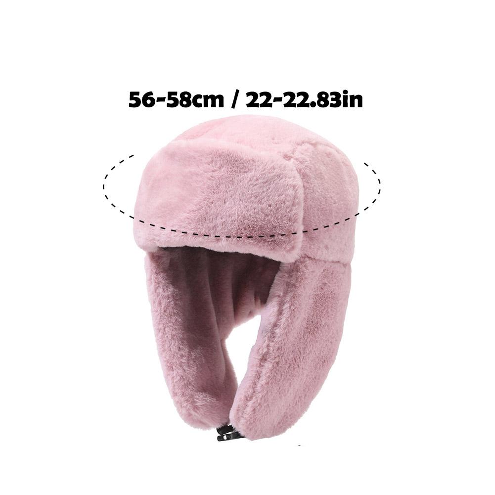 Women's Winter Adjustable Thickened Warm Beanie Russian Caps Korean Fashion Ushanka Earflap Pilot Hat Women's Trend Bomber Hat
