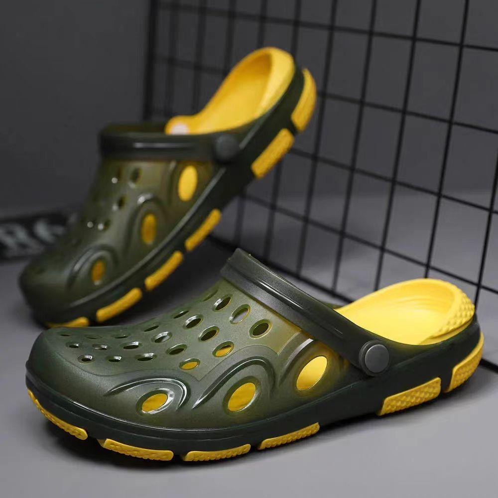 

EVA Высококачественные Летние Тапочки Мужские Противоскользящие Износостойкие Домашние Сандалии для Мужчин Плоские Удобные Пляжные Сандалии 40-41 зелёный