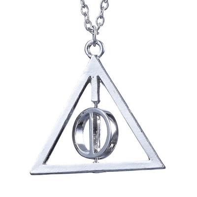 Rotatable Harry Potter Luna Deathly Hallows Triangle Alloy Necklace