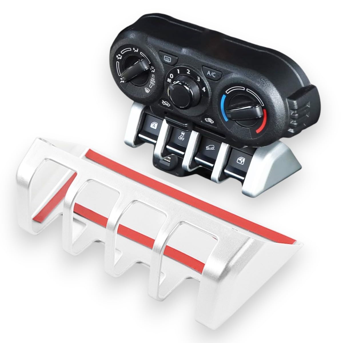 

HapiChil Suzuki Jimny Window Switch Button Frame Lifting Panel Glass Lift Switch Decoration for JB64 and JB74 Sticker, (Silver)