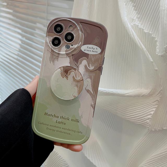 

Чехол-подставка для зеленого кофе Matcha Art Ins, чехол для телефона Iphone 13 Promax 12 11 14 Pro Max, защитный силиконовый мягкий чехол, капа For iphone 13