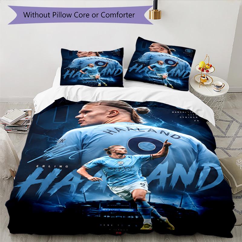 3pcs Haaland9 Design Cover Set - HD Printed Bedding with 1 Cover and 2 Pillowcases - Perfect for Home and Dorm Decor