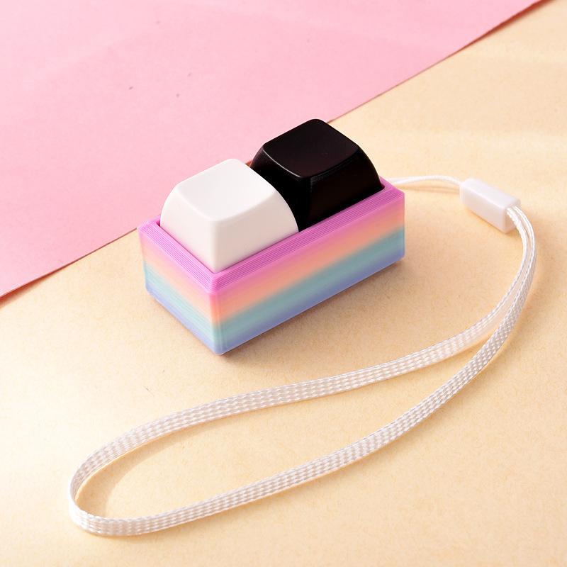 Lightweight Push Button Stress Relieving Toy with Lanyard Sensory Fidget Toy for ADHD Adults Kids Anxiety Relief