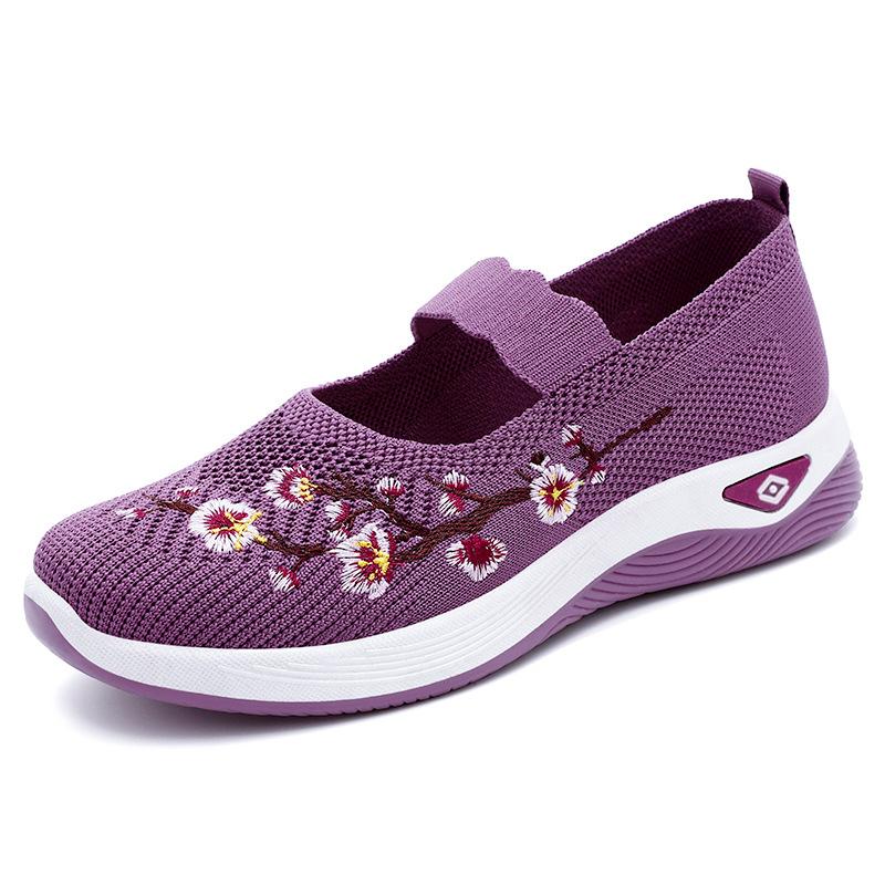 Women's shoes large size casual shoes summer new fly-woven breathable mesh shoes soft sole comfortable shoes women's 2025