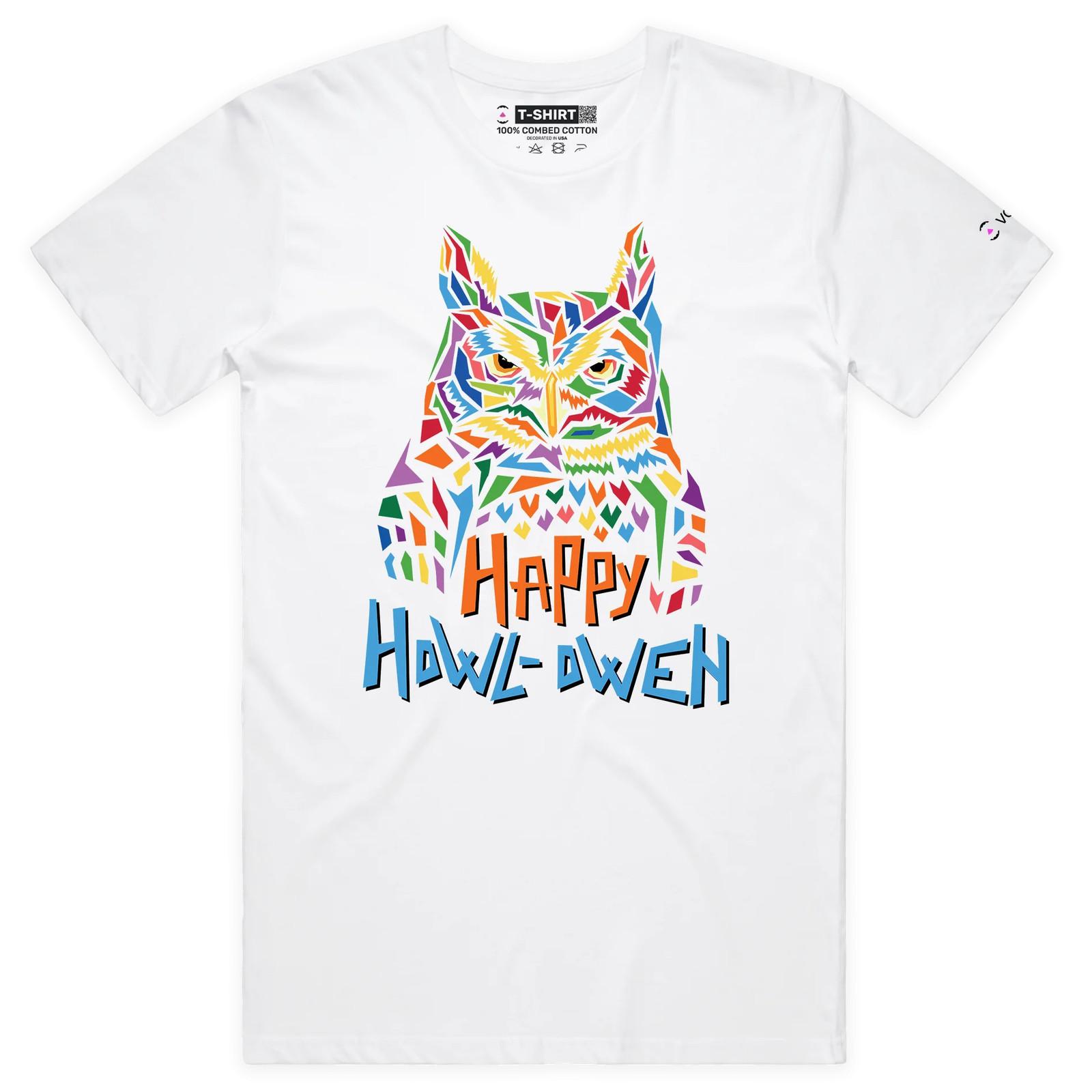 VOICEART Creepy Owl Funny Animals Halloween T-Shirt with Premium Graphic Design S разноцветный