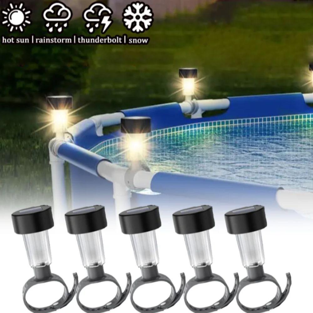 6Pcs Garden Lamp Solar Pool Light Frame Waterproof Solar Outdoor Lights  On The Ground